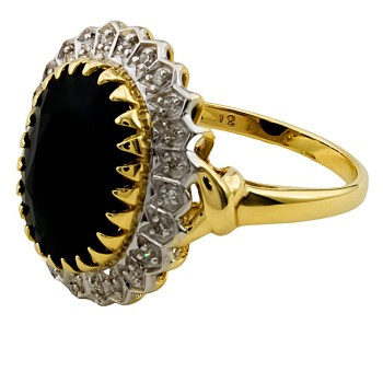 9ct Gold Sapphire/Diamond Cluster Ring size P